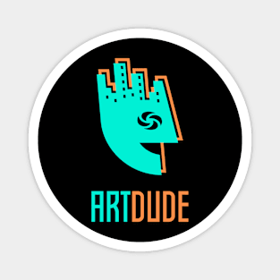 YourArtDude Logo In Green And Orange Magnet